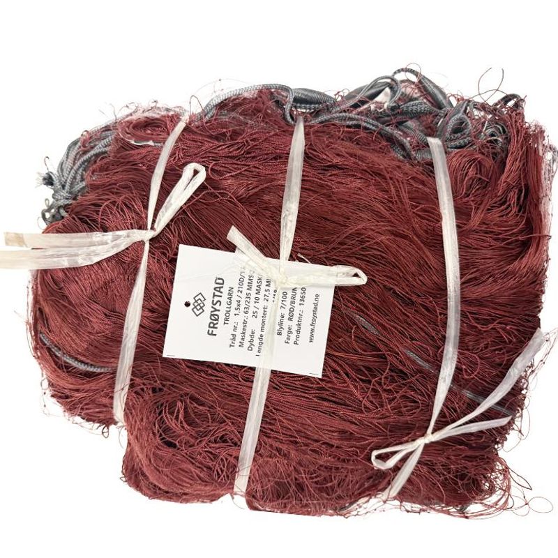 Trammel net 63mm red/brown 27m rigged
